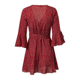 PIPER’S POLKA DOT WRAP MINI DRESS - B ANN'S BOUTIQUE