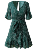 PIPER’S POLKA DOT WRAP MINI DRESS - B ANN'S BOUTIQUE
