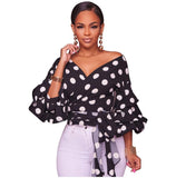 POLKA DOT WRAP BLOUSE - B ANN'S BOUTIQUE