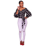 POLKA DOT WRAP BLOUSE - B ANN'S BOUTIQUE