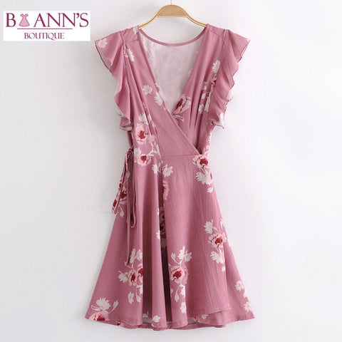 PRETTY IN PINK WRAP DRESS - B ANN'S BOUTIQUE, LLC