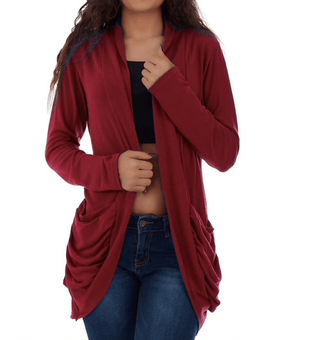 RAE’S RUCHED CARDIGAN - B ANN'S BOUTIQUE