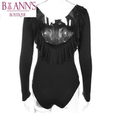 RAE’S RUFFLE BACKLESS BODYSUIT - B ANN'S BOUTIQUE