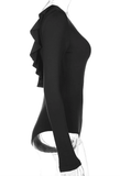 RAE’S RUFFLE BACKLESS BODYSUIT - B ANN'S BOUTIQUE