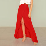 RED ALERT SPLIT SKIRT - B ANN'S BOUTIQUE