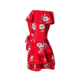 RED FLOWER POWER RUFFLED ROMPER - B ANN'S BOUTIQUE, LLC