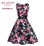 RETRO FLORAL A-LINE DRESS - B ANN'S BOUTIQUE, LLC