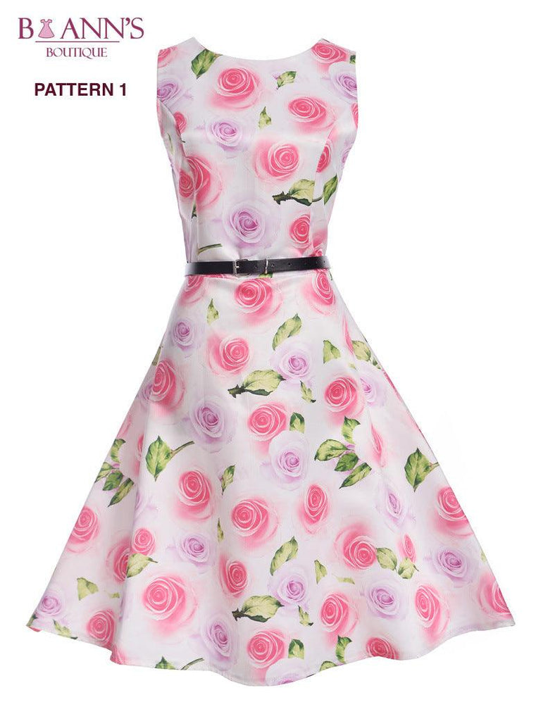 RETRO FLORAL A-LINE DRESS Large / Pattern 8 RETRO FLORAL A-LINE DRESS Large / Pattern 8