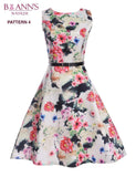 RETRO FLORAL A-LINE DRESS - B ANN'S BOUTIQUE, LLC
