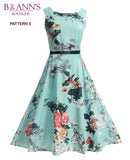 RETRO FLORAL A-LINE DRESS - B ANN'S BOUTIQUE, LLC