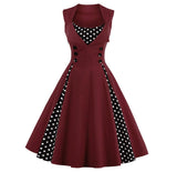 RETRO  POLKA DOT A-LINE DRESS - B ANN'S BOUTIQUE, LLC