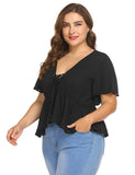 ROXANNE'S RUFFLE LACE-UP TOP - B ANN'S BOUTIQUE