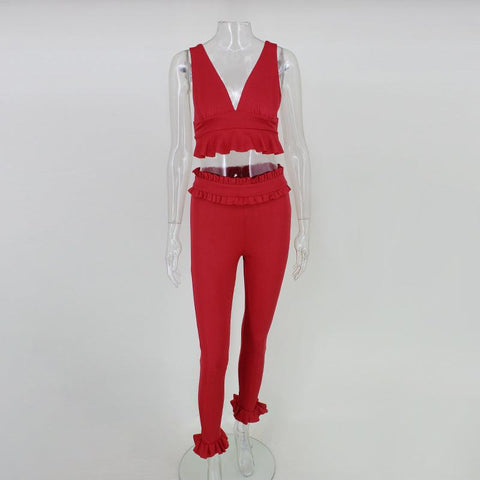 ROXIE’S RUFFLED CROPPED PANTS SET - B ANN'S BOUTIQUE, LLC