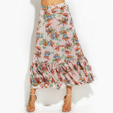 RUFFLE ME RIGHT FLORAL MAXI SKIRT - B ANN'S BOUTIQUE