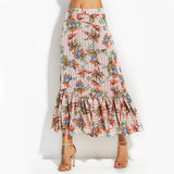 RUFFLE ME RIGHT FLORAL MAXI SKIRT - B ANN'S BOUTIQUE