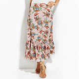RUFFLE ME RIGHT FLORAL MAXI SKIRT - B ANN'S BOUTIQUE