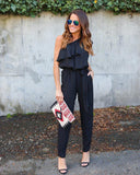 RUFFLED ONE SHOULDER CASUAL CHIC JUMPSUIT - B ANN'S BOUTIQUE, LLC