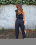 RUFFLED ONE SHOULDER CASUAL CHIC JUMPSUIT - B ANN'S BOUTIQUE, LLC