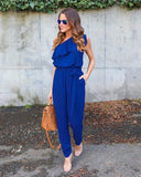 RUFFLED ONE SHOULDER CASUAL CHIC JUMPSUIT - B ANN'S BOUTIQUE, LLC