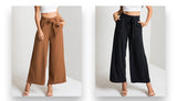 SASH BOW WIDE LEG ANKLE PANTS - B ANN'S BOUTIQUE, LLC
