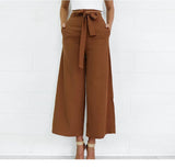 SASH BOW WIDE LEG ANKLE PANTS - B ANN'S BOUTIQUE, LLC