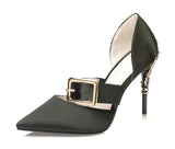 SATIN PUMP WITH GOLD DETAIL - B ANN'S BOUTIQUE, LLC