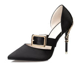 SATIN PUMP WITH GOLD DETAIL - B ANN'S BOUTIQUE, LLC