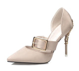 SATIN PUMP WITH GOLD DETAIL - B ANN'S BOUTIQUE, LLC