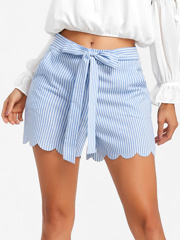 SCALLOP STRIPED IS JUST RIGHT SHORTS - B ANN'S BOUTIQUE