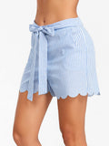 SCALLOP STRIPED IS JUST RIGHT SHORTS - B ANN'S BOUTIQUE