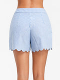 SCALLOP STRIPED IS JUST RIGHT SHORTS - B ANN'S BOUTIQUE