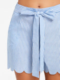 SCALLOP STRIPED IS JUST RIGHT SHORTS - B ANN'S BOUTIQUE