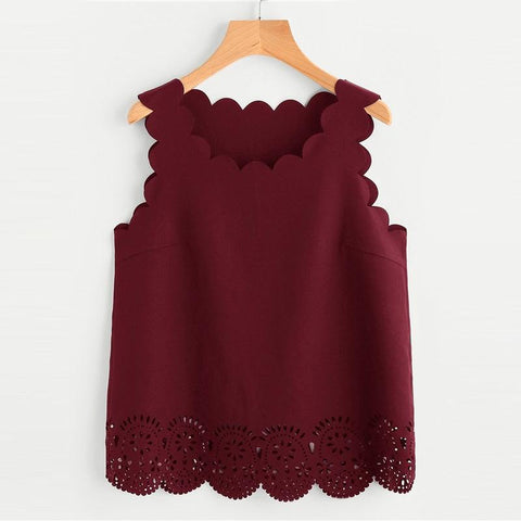 SCARLET’S SCALLOPED SHELL TOP - B ANN'S BOUTIQUE