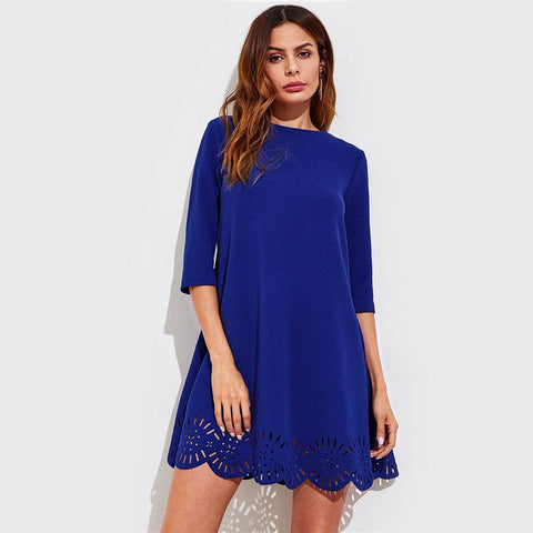 SERENE SCALLOPED BABY DOLL DRESS - B ANN'S BOUTIQUE