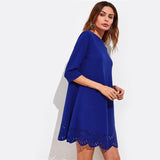 SERENE SCALLOPED BABY DOLL DRESS - B ANN'S BOUTIQUE