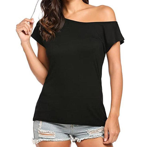 SEXY SHOULDER STYLE TEE - B ANN'S BOUTIQUE, LLC