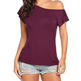 SEXY SHOULDER STYLE TEE - B ANN'S BOUTIQUE, LLC