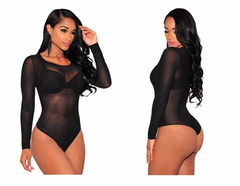 SHEER MESH LONGSLEEVES BODYSUIT - B ANN'S BOUTIQUE, LLC