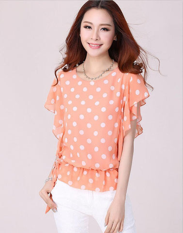 SHEER POLKA DOT CHIFFON BLOUSE - B ANN'S BOUTIQUE