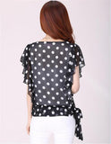 SHEER POLKA DOT CHIFFON BLOUSE - B ANN'S BOUTIQUE