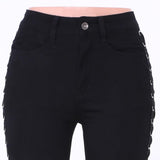 SIDE LACE-UP JEANS - B ANN'S BOUTIQUE