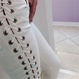 SIDE LACE-UP JEANS - B ANN'S BOUTIQUE