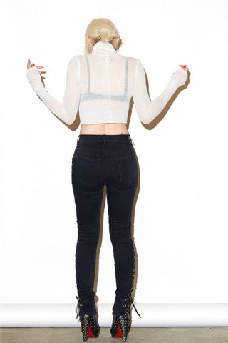 SIDE LACE-UP JEANS - B ANN'S BOUTIQUE