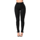 SIDE LACE-UP JEANS - B ANN'S BOUTIQUE