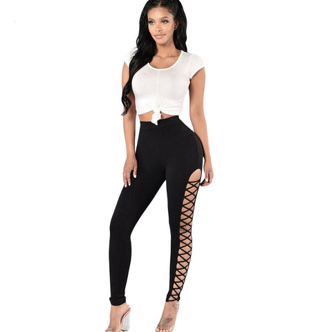 SIDE LACE-UP LEGGINGS - B ANN'S BOUTIQUE