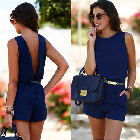 SIMPLE CHIC BACKLESS ROMPER - B ANN'S BOUTIQUE, LLC