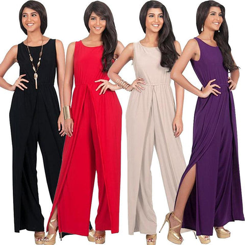 SIMPLE SPLIT JUMPSUIT - B ANN'S BOUTIQUE