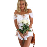 SIMPLY CHIC FLORAL OFF-THE-SHOULDER ROMPER - B ANN'S BOUTIQUE, LLC