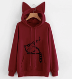 SLEEPING KITTY HOODIE - B ANN'S BOUTIQUE