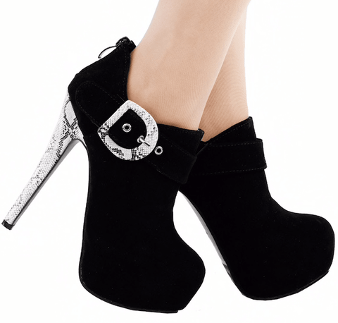 STEP UP SNAKESKIN BOOTIE - B ANN'S BOUTIQUE